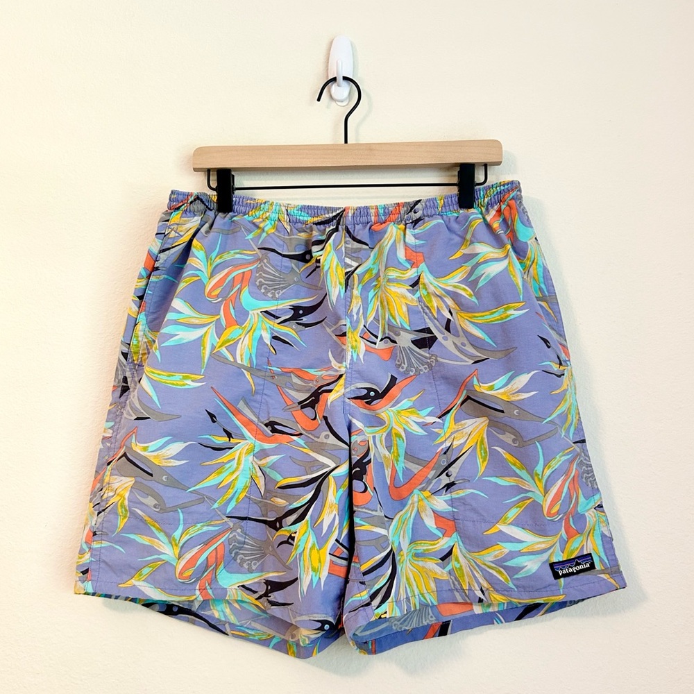 Patagonia Purple Floral Athletic Shorts